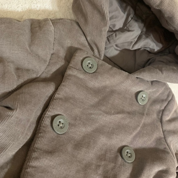 GAP Corduroy Puffer Grey Winter Baby Girl Peacoat - Picture 6 of 6